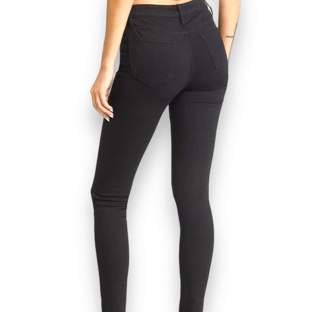 VIGOSS Marley Jeans Womens Size 26 Black Skinny Mid Rise Distressed‎ Raw Hem